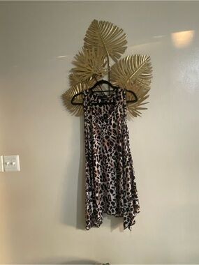 Isabella Rodriguez Beige, Black and Brown Leopard Asymmetrical Dress